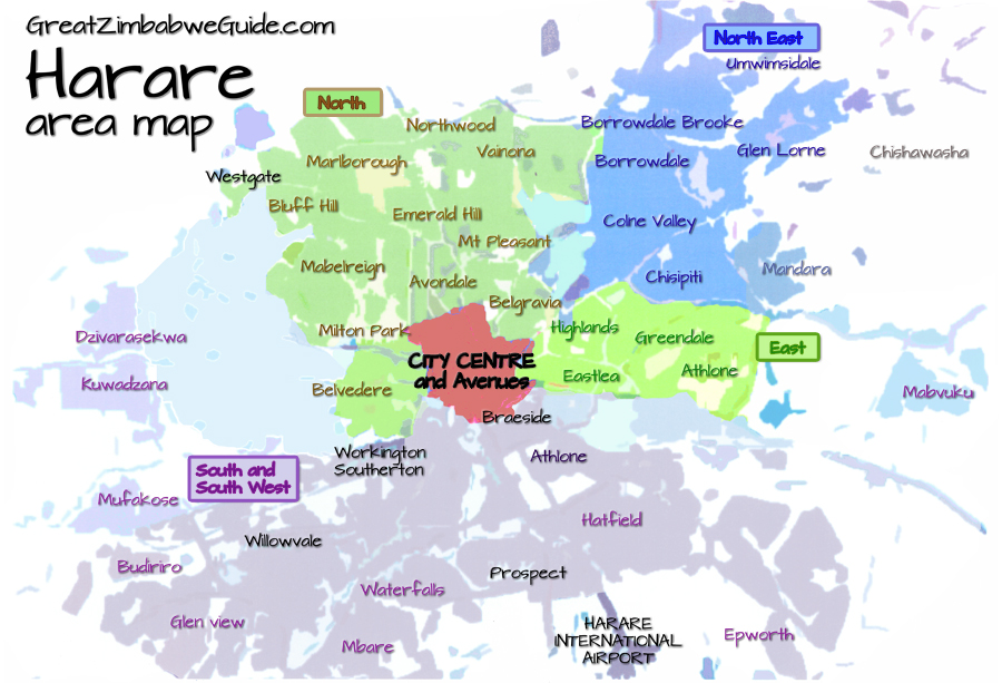 Areas and suburbs of Harare