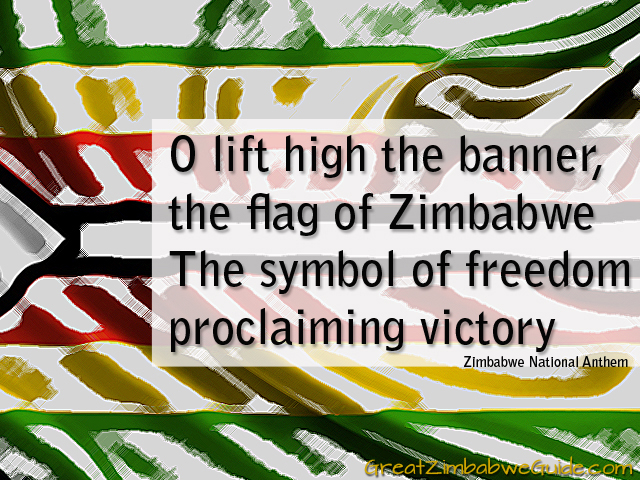 O lift high the banner the flag of Zimbabwe