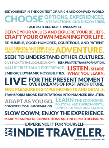 indie traveler manifesto