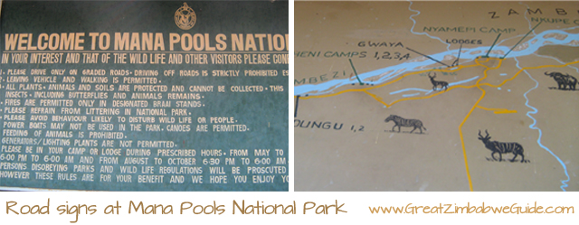 Mana Pools signs