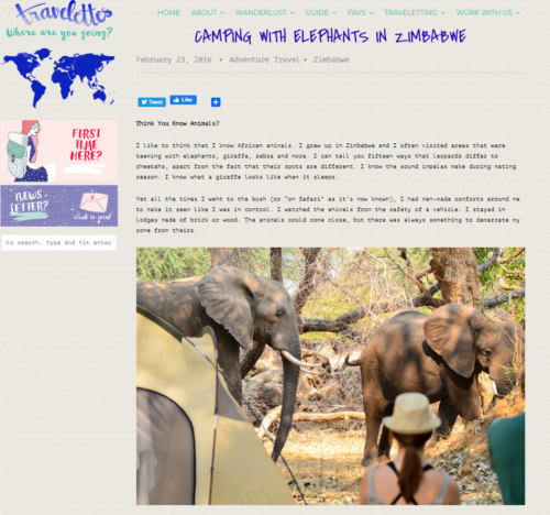 Beth Norton Zimbabwe Safari Travelettes