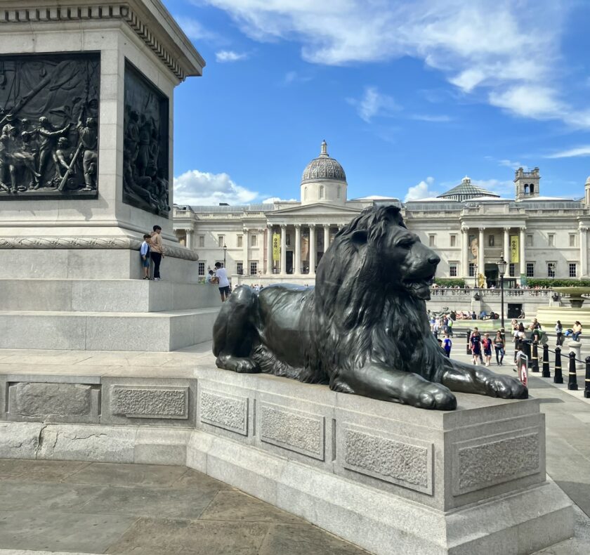 Trafalgar Square Lion statue London kids