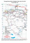 Hwange National Park Zimbabwe Map A4 PRINTABLE road PNG 2