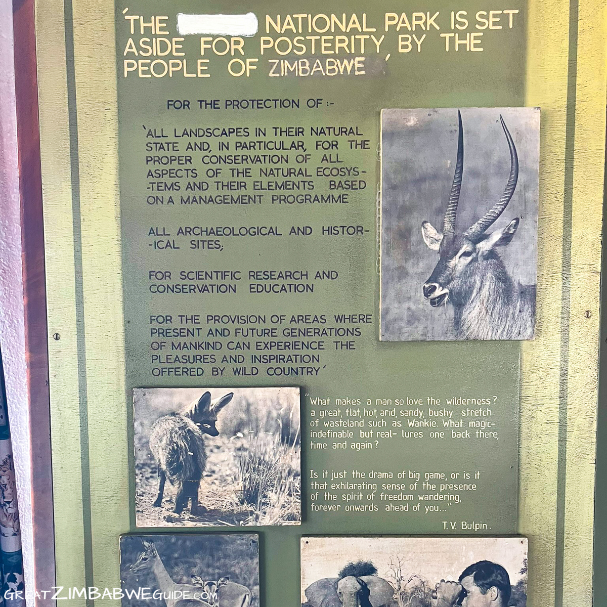 Hwange sign Wankie Main Camp